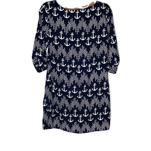 Pink Owl Dress size small.  Shift dress.  Blue NWT